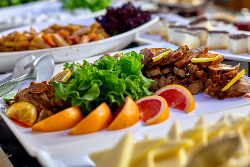 Restaurant-style catering setup
